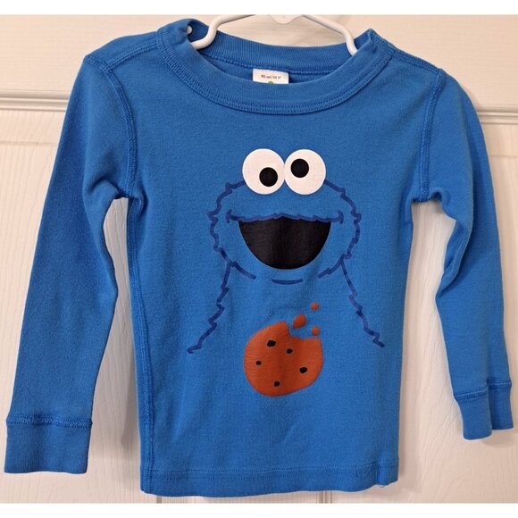 Hanna Anderson Sesame Street 3T Blue Cookie Monster Pajama Top NO BOTTOMS! - Picture 1 of 6